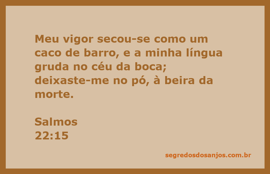 Imagem representativa do Salmos 22:15, expressando a sensação de desespero e fraqueza.