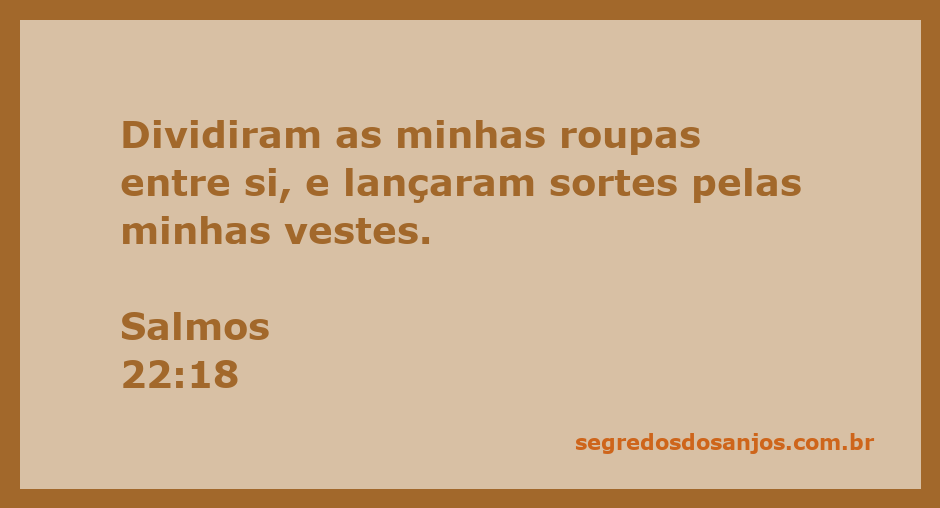 Imagem representando a divisão das roupas e a sorte lançada pelas vestes, inspirada no Salmo 22:18.