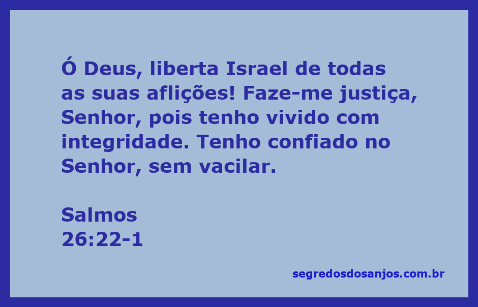 Imagem que ilustra o versículo Salmos 26:22-1, com uma paisagem serena simbolizando a busca por justiça e libertação.