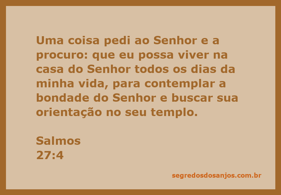 Ilustração de Salmos 27:4, representando a busca pela presença de Deus na casa do Senhor.