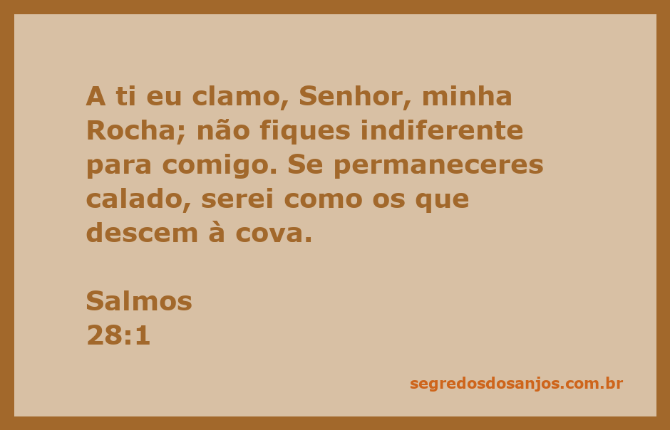 Imagem representando Salmos 28:1, com uma rocha simbolizando segurança e clamor ao Senhor.