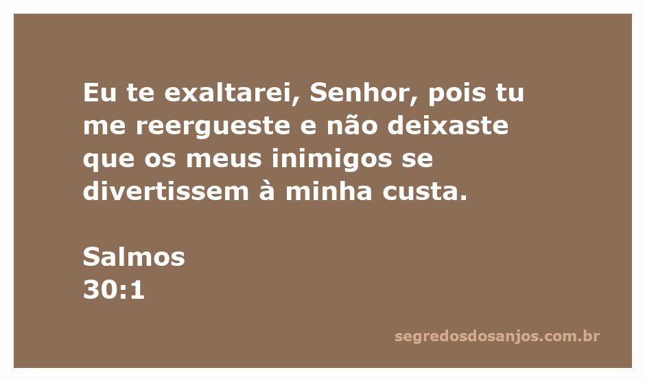 Imagem representativa do Salmos 30:1, expressando louvor e gratidão a Deus pela proteção e restauração.