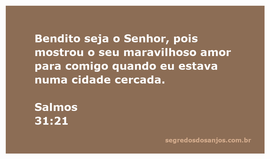 Imagem que representa a proteção e amor de Deus, ilustrando Salmos 31:21.