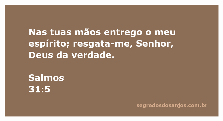 Imagem representando Salmos 31:5, com uma mão segurando uma pomba, simbolizando a entrega do espírito a Deus.