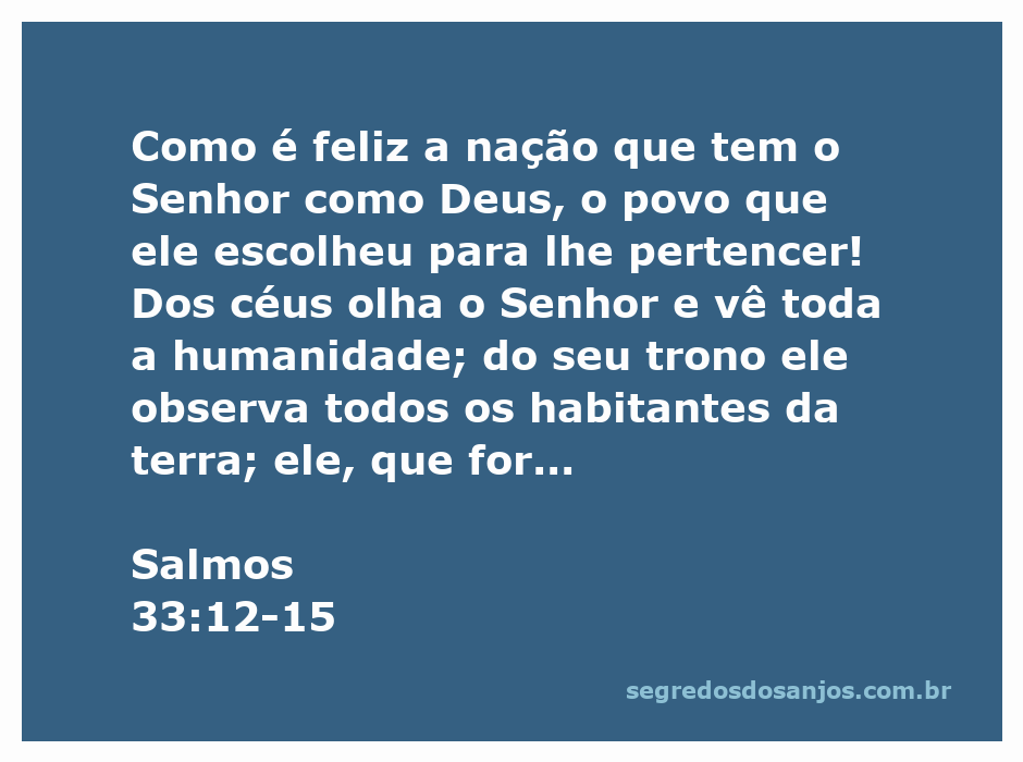 Imagem representando a felicidade da nação que tem Deus como seu Senhor, destacando a observação divina sobre a humanidade.