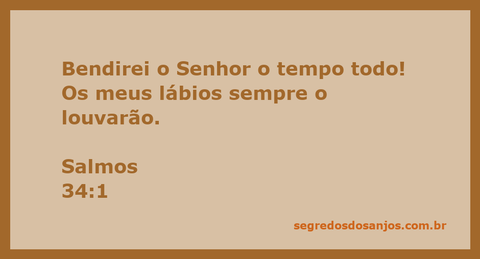 Imagem representativa do versículo Salmos 34:1, destacando a adoração constante a Deus.