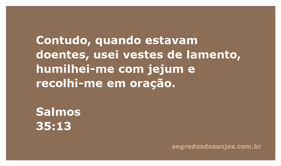 Imagem representando Salmos 35:13, mostrando uma pessoa em lamento, vestindo roupas simples e em oração durante um momento de jejum.