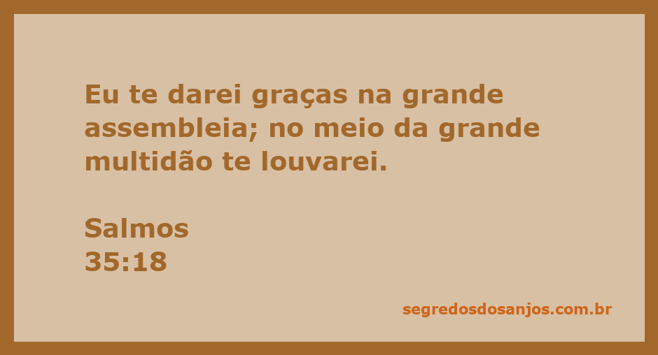 Imagem representativa do Salmo 35:18, mostrando uma grande assembleia de pessoas louvando e agradecendo a Deus.