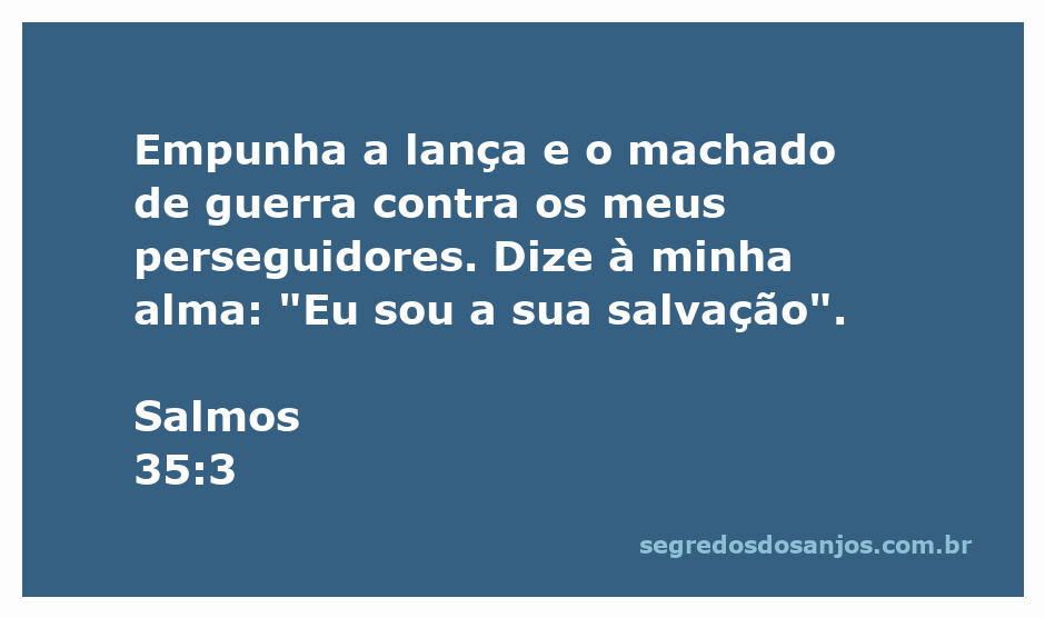 Ilustração de Salmos 35:3, representando a proteção divina e a luta contra os perseguidores.