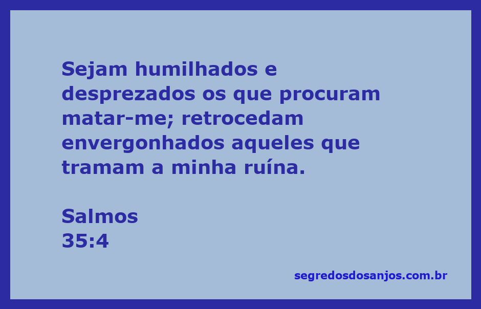 Versículo de Salmos 35:4 destacando a proteção divina contra inimigos.