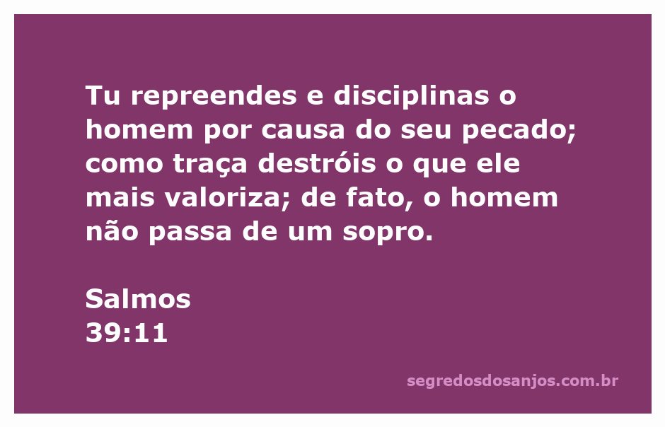 Imagem representativa de Salmos 39:11, destacando a disciplina divina e a fragilidade humana.