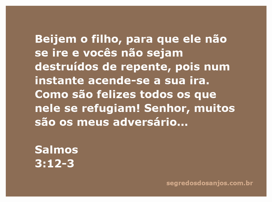 Uma ilustração do Salmo 3:12-3, destacando a proteção e a felicidade daqueles que confiam em Deus.