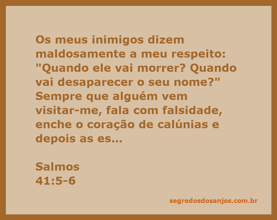 Ilustração representando o Salmo 41:5-6, mostrando uma pessoa rodeada por inimigos que falam mal ao seu respeito.
