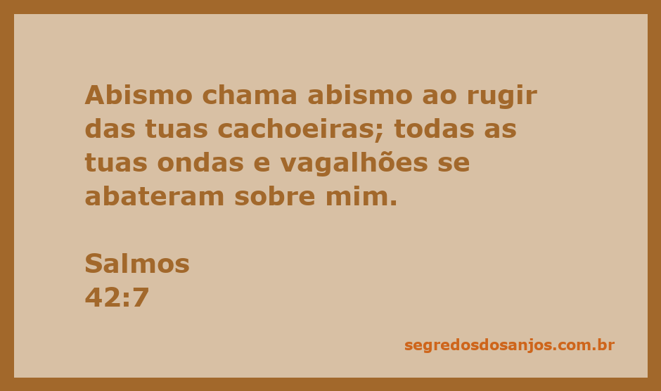 Imagem de uma cachoeira poderosa simbolizando a passagem de Salmos 42:7, representando a força e a profundidade das emoções humanas.