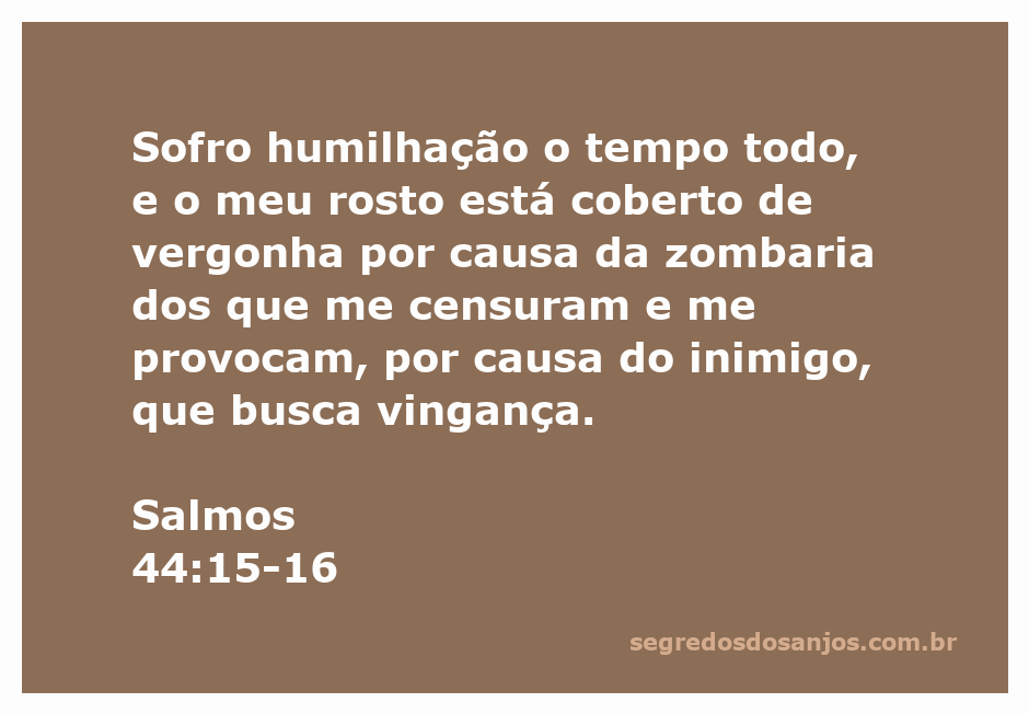 Imagem que retrata a luta emocional e a vergonha expressa em Salmos 44:15-16.