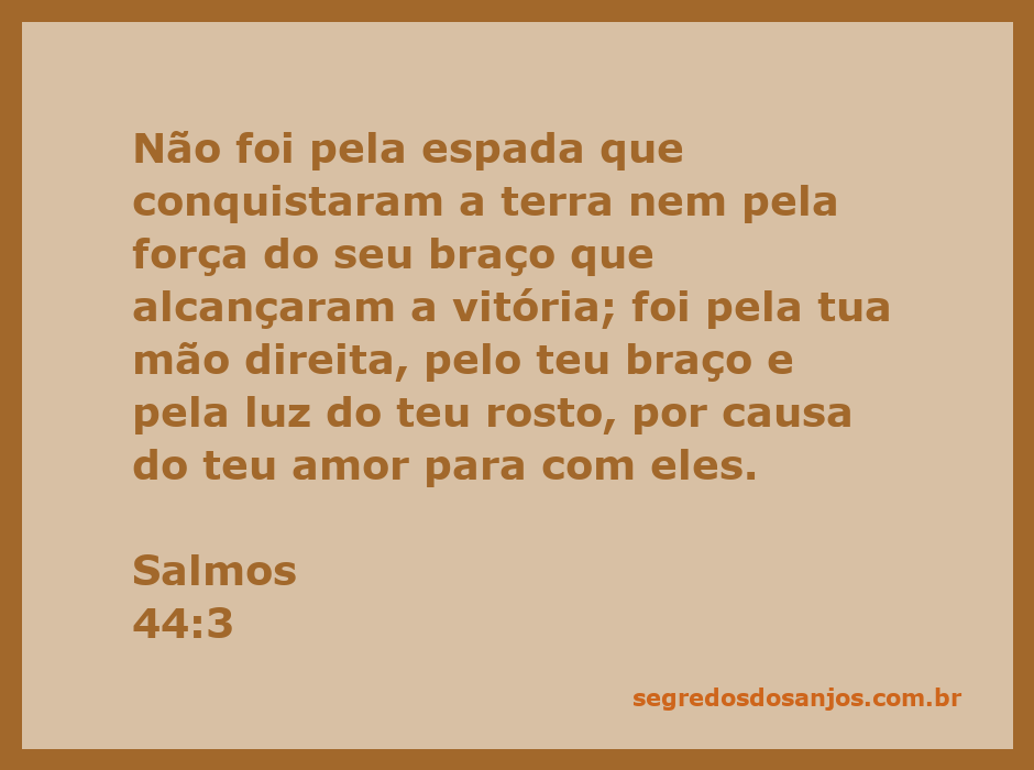 Imagem representativa da passagem Salmos 44:3, ilustrando a conquista pela fé e pela graça divina.