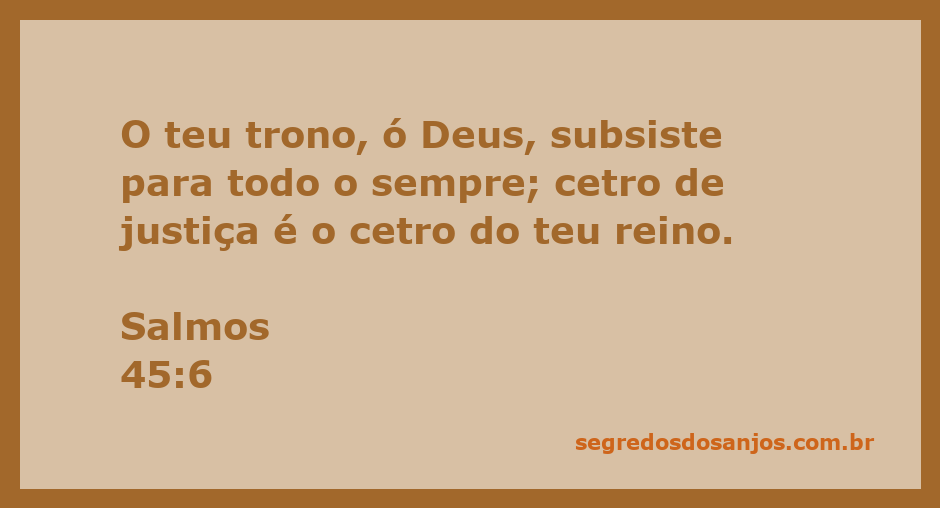 Imagem representativa do versículo Salmos 45:6 com um trono e um cetro de justiça.