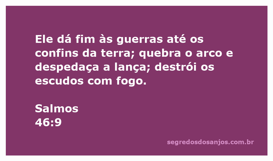 Imagem representando a paz e a destruição de armas, simbolizando Salmos 46:9