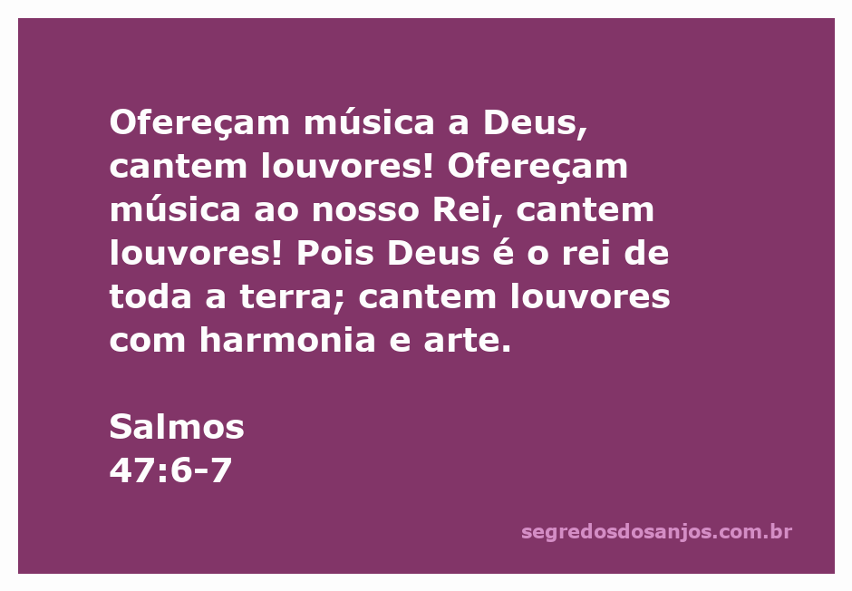 Imagem de uma congregação cantando louvores a Deus, simbolizando a mensagem de Salmos 47:6-7.