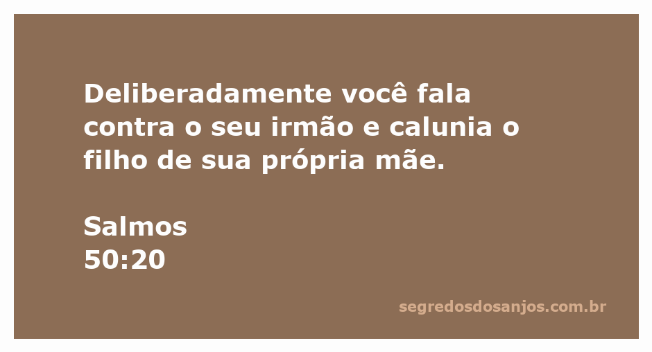 Imagem representando a passagem Salmos 50:20 sobre calúnia e desunião entre irmãos.