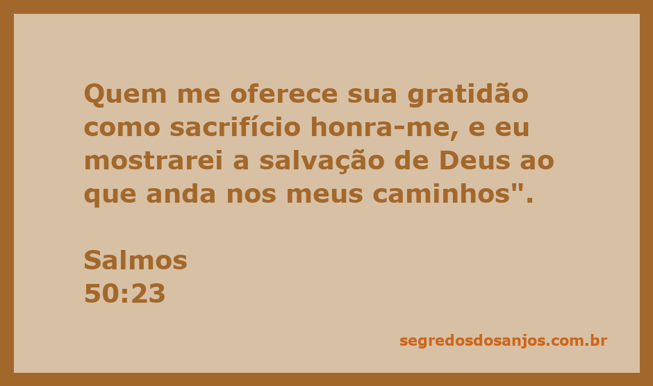 Imagem inspiradora representando o Salmo 50:23, com uma pessoa oferecendo gratidão a Deus.