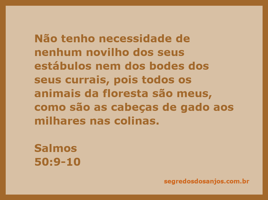 Imagem de um pastor rodeado por gado e animais da floresta, representando Salmos 50:9-10.
