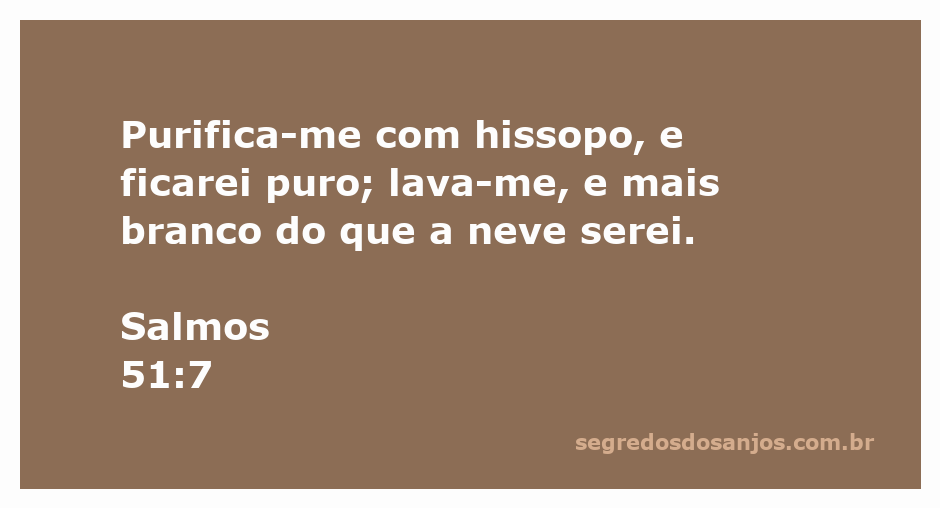 Uma representação artística do versículo Salmos 51:7, mostrando um hissopo e símbolos de purificação.