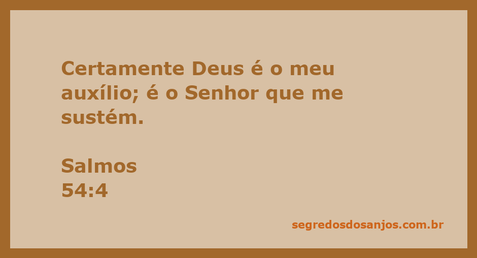 Imagem inspiradora com a citação de Salmos 54:4 sobre a ajuda e sustento de Deus.