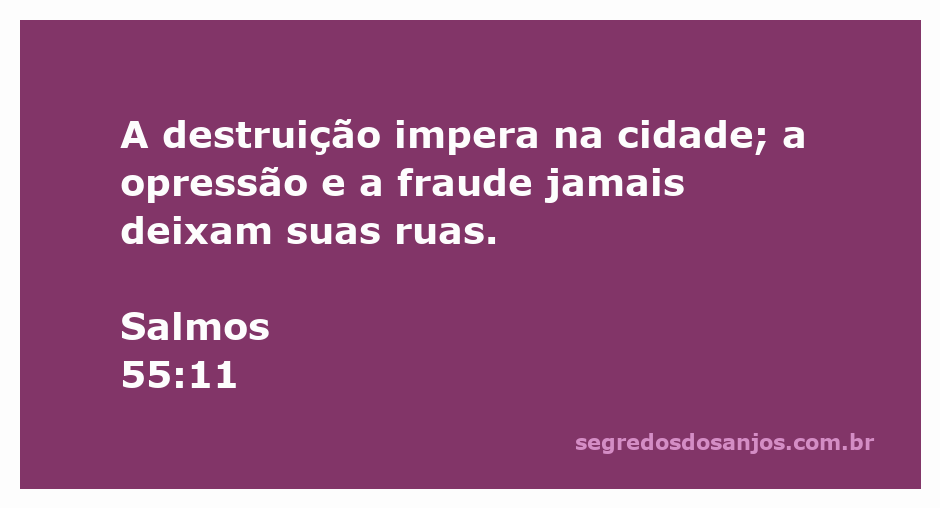 Imagem representativa da opressão e fraude nas ruas da cidade, inspirada em Salmos 55:11.
