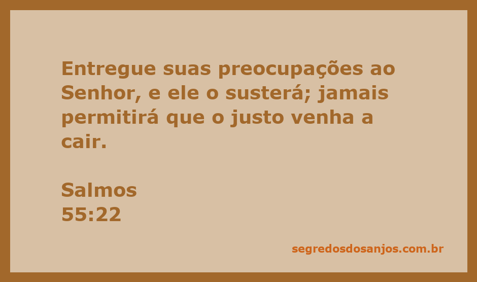 Imagem inspiradora representando o Salmo 55:22, com uma pessoa entregando suas preocupações a Deus.