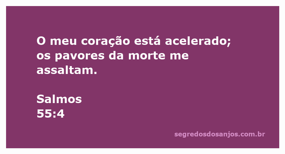 Imagem representativa da agonia e ansiedade descritas em Salmos 55:4, com um coração acelerado em um fundo sombrio.
