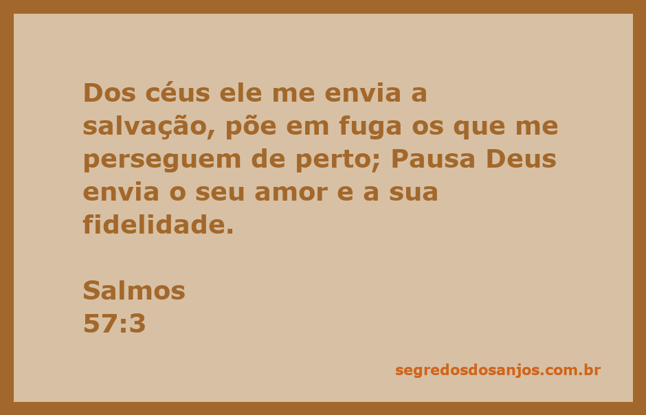 Imagem representativa da proteção divina, com a citação de Salmos 57:3 sobre salvação e amor de Deus.