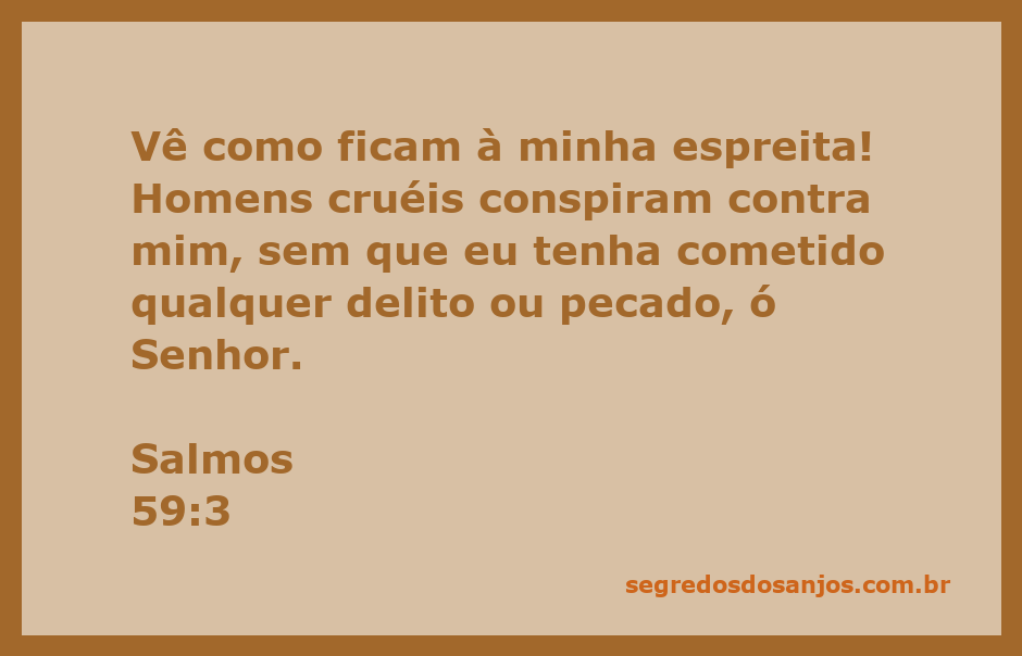 Ilustração de Salmos 59:3 mostrando homens cruéis à espreita, simbolizando conspiração e injustiça.