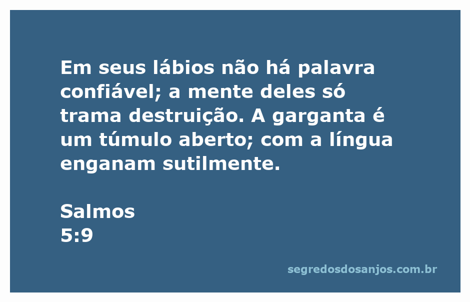 Ilustração do versículo Salmos 5:9 sobre palavras enganosas e destruição.