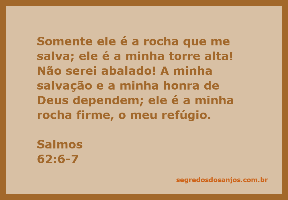 Imagem representativa do Salmo 62:6-7, destacando Deus como a rocha e refúgio do fiel.