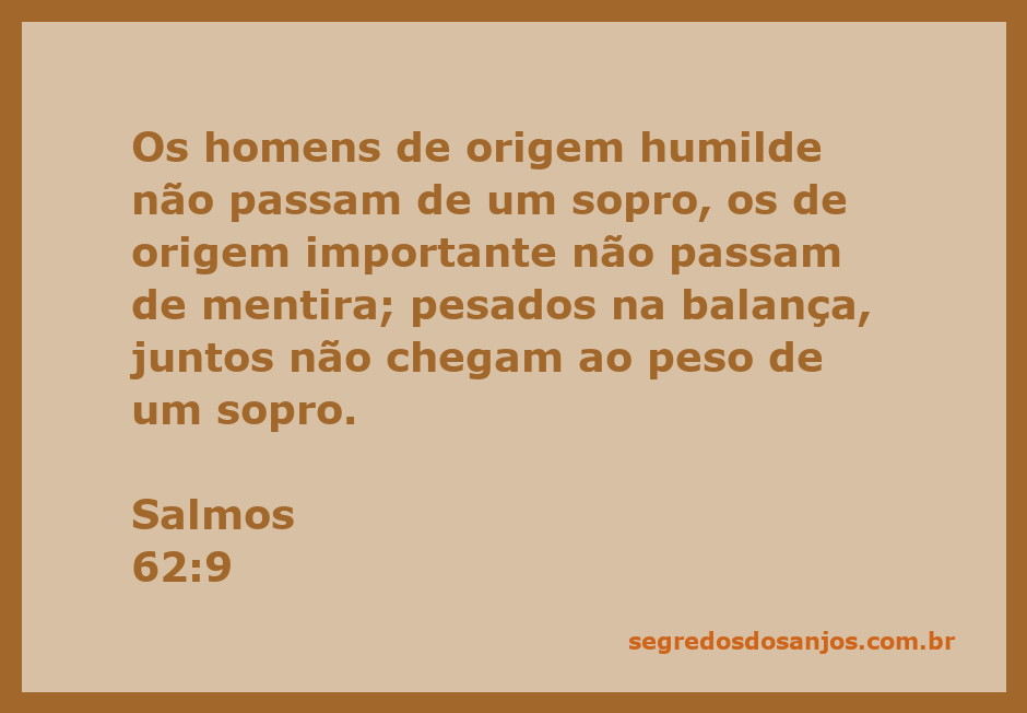 Ilustração do versículo Salmos 62:9, destacando a fragilidade da condição humana e a futilidade das aparências.
