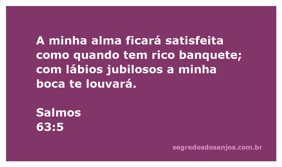 Ilustração de Salmos 63:5, representando a satisfação espiritual e louvor a Deus.