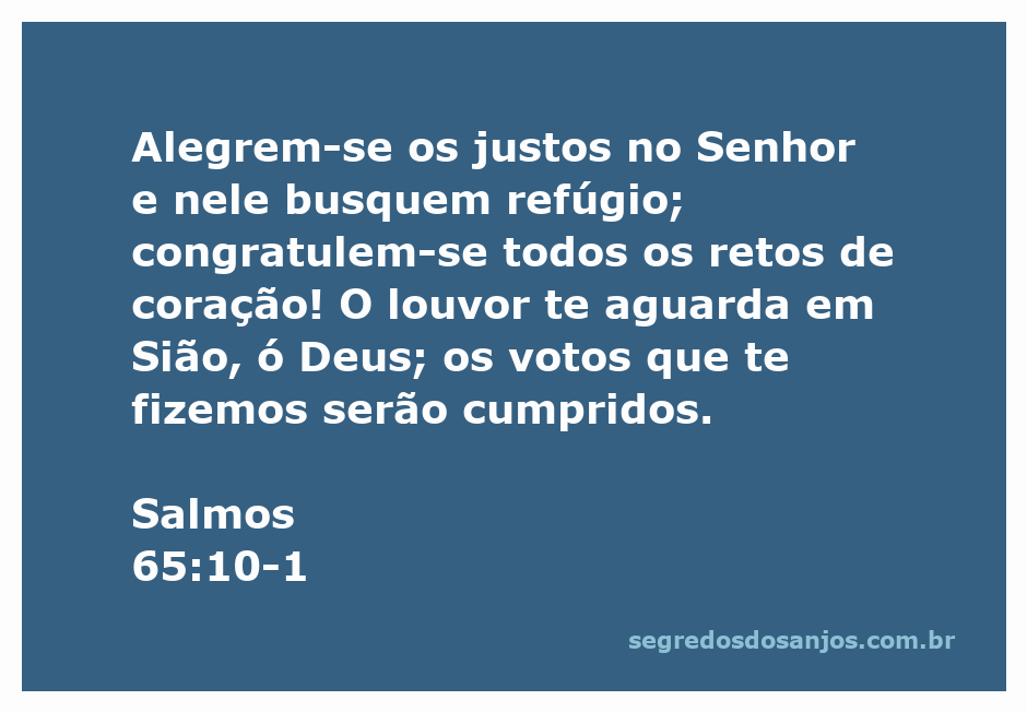 Imagem inspiradora dos justos alegrando-se no Senhor, representando a passagem de Salmos 65:10-1.