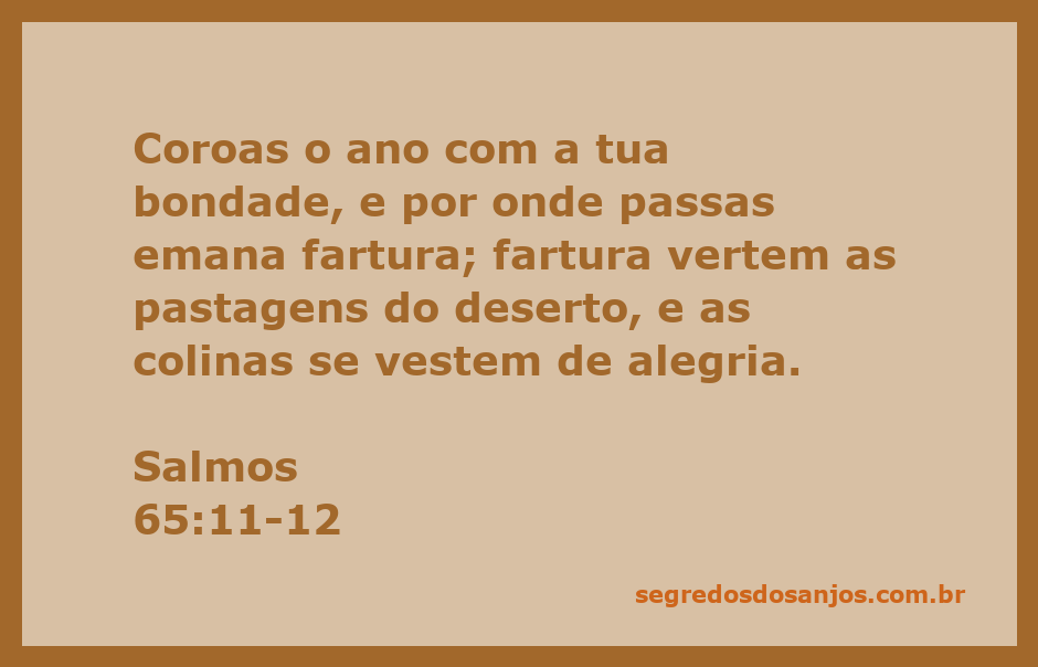 Imagem que representa a abundância e a alegria na natureza, inspirada pelo versículo Salmos 65:11-12.