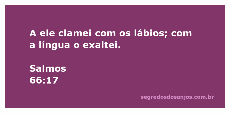 Versículo de Salmos 66:17 com destaque em uma bela fonte sobre um fundo tranquilo
