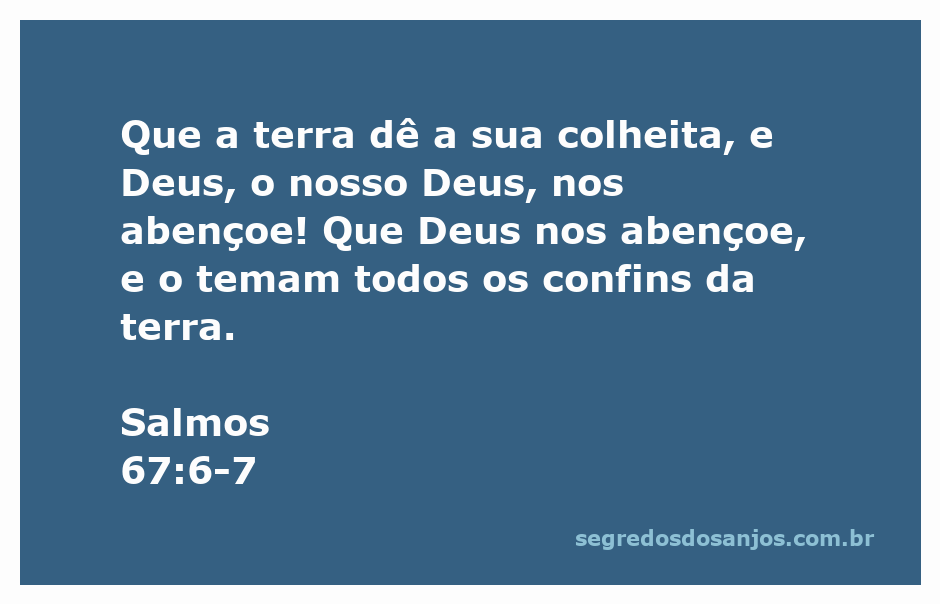 Ilustração da bênção divina sobre a colheita da terra, inspirada em Salmos 67:6-7.