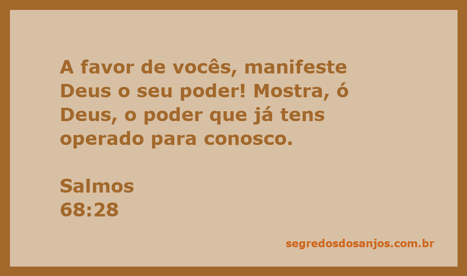Ilustração do Salmo 68:28, destacando o poder de Deus em favor de seu povo.