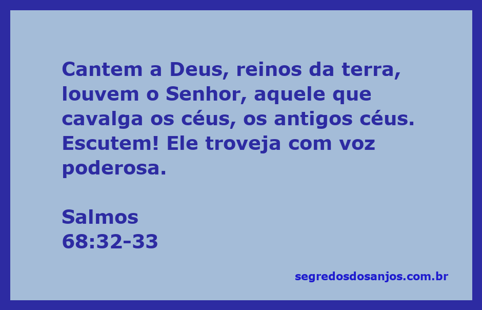 Imagem representando Salmos 68:32-33, com reinos da terra louvando a Deus que cavalga os céus.