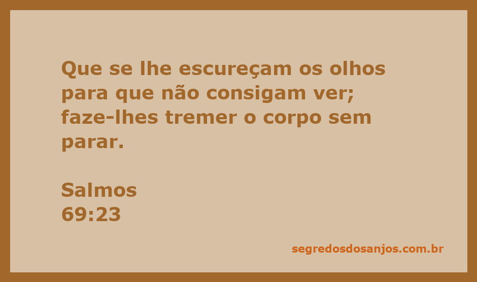 Ilustração representando o versículo de Salmos 69:23, com a temática de escuridão e tremores.