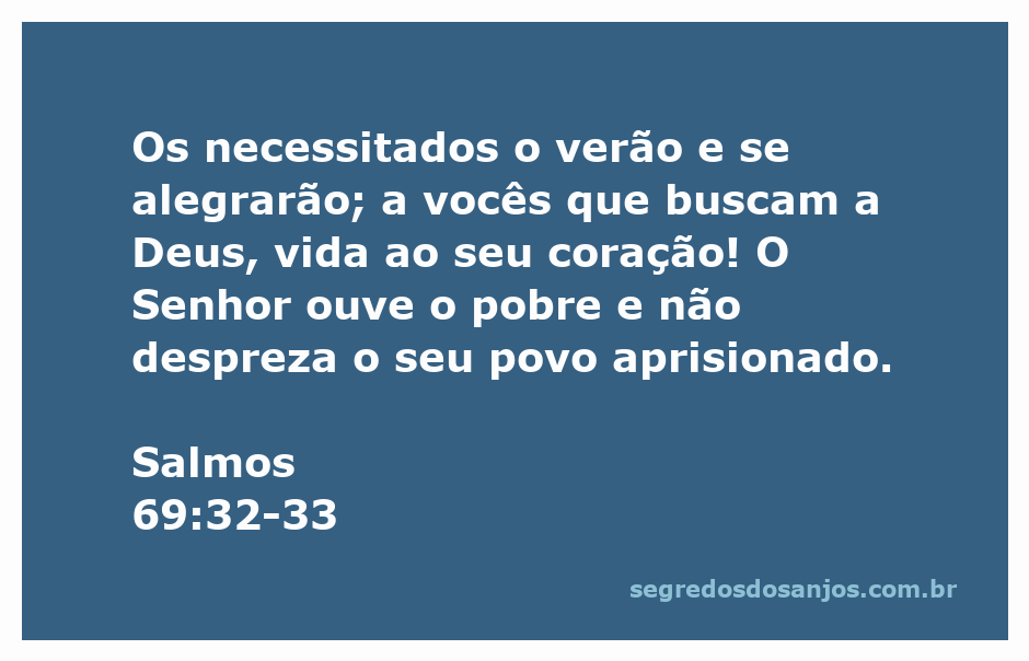 Imagem que representa a alegria dos necessitados ao buscar a Deus, inspirada em Salmos 69:32-33.