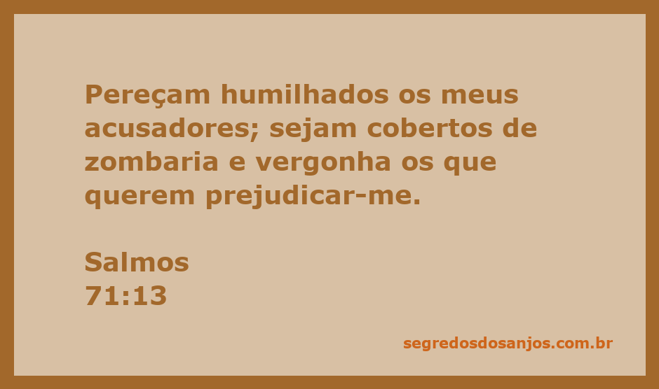 Ilustração do Salmo 71:13, retratando a luta contra os acusadores e a busca por justiça.