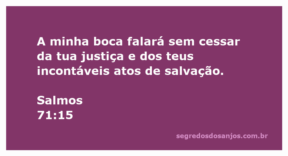 Imagem representativa de Salmos 71:15, destacando a justiça e a salvação de Deus.