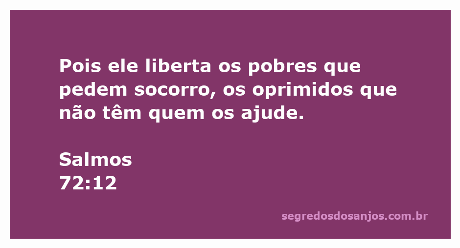 Imagem representativa do Salmo 72:12 mostrando um homem ajudando pessoas necessitadas.