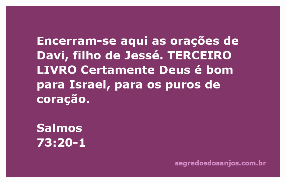 Imagem ilustrativa representando o versículo Salmos 73:20-1, destacando a bondade de Deus para com os puros de coração.