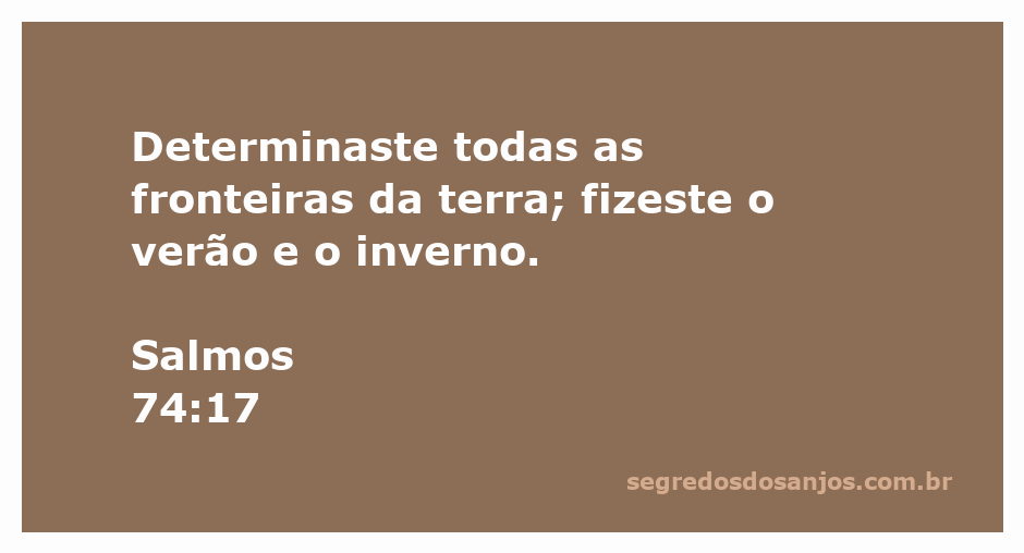 Imagem que representa as estações do ano, simbolizando a criação e as fronteiras da terra conforme Salmos 74:17.